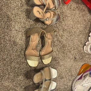 Gold and Silver Strappy Heels